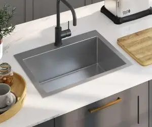 vidaXL Chiuvetă de bucătărie lucrată manual, oțel inoxidabil