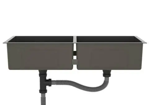 Chiuvetă de bucătărie lucrată manual, negru, oțel inoxidabil - 5/5