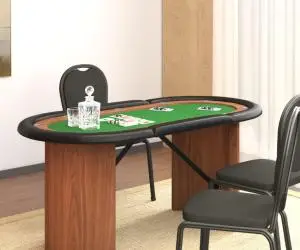 vidaXL Masă de poker, 10 jucători, verde, 160x80x75 cm
