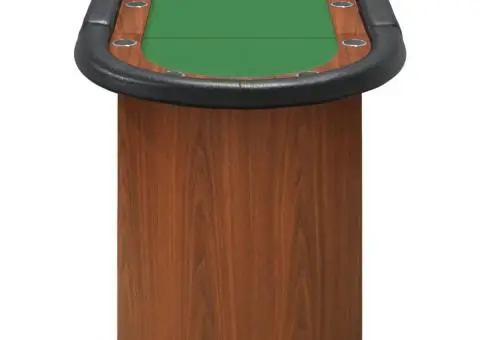 Masă de poker, 10 jucători, verde, 160x80x75 cm - 4/5