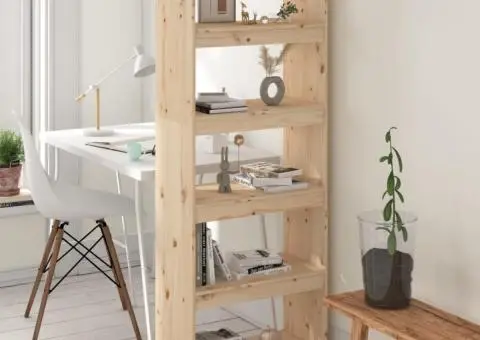 Bibliotecă/Separator cameră, 60x30x167,5 cm, lemn masiv pin - 1/5