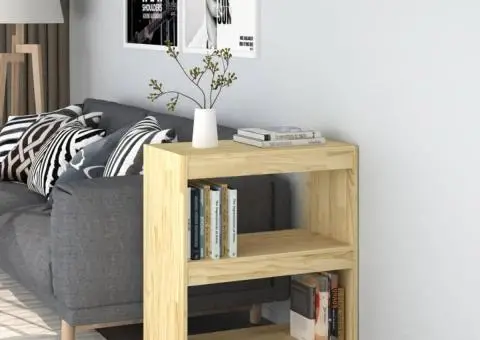 Bibliotecă, 60x35x71 cm, lemn masiv de pin - 1/5