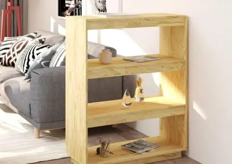 Bibliotecă/Separator cameră, 80x35x103 cm, lemn masiv pin - 1/5