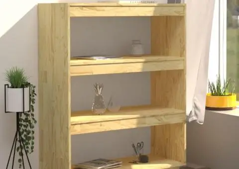 Bibliotecă/Separator cameră, 80x35x103 cm, lemn masiv pin - 3/5