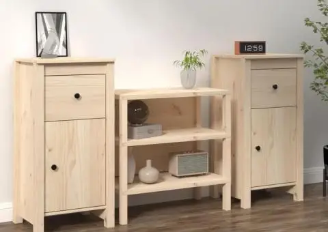 Servante, 2 buc., 40x35x80 cm, lemn masiv de pin - 1/5