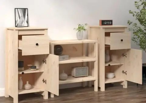 Servante, 2 buc., 40x35x80 cm, lemn masiv de pin - 3/5