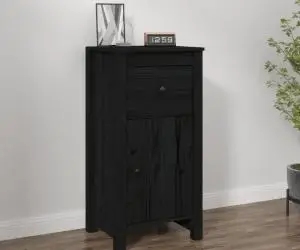 vidaXL Servantă, negru, 40x35x80 cm, lemn masiv de pin