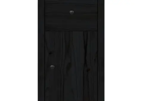 Servantă, negru, 40x35x80 cm, lemn masiv de pin - 5/5