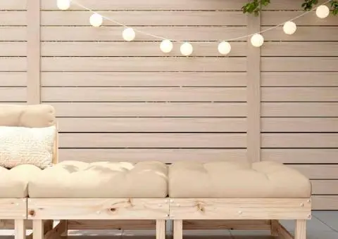 Taburete de grădină cu perne, 2 buc., lemn masiv de pin - 1/5