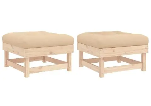 Taburete de grădină cu perne, 2 buc., lemn masiv de pin - 2/5