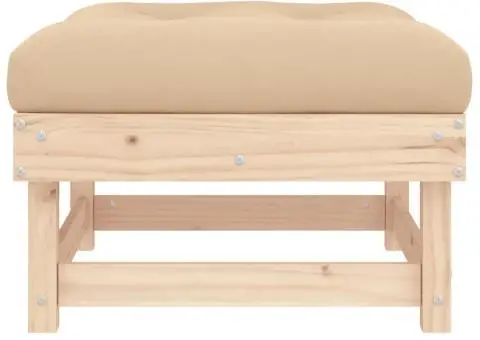 Taburete de grădină cu perne, 2 buc., lemn masiv de pin - 4/5