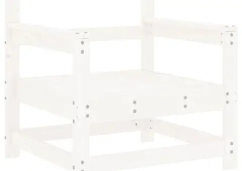 Scaune de grădină cu perne, 2 buc., alb, lemn masiv de pin - 5/5