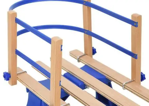 Spătar pentru sanie, albastru, placaj - 1/5