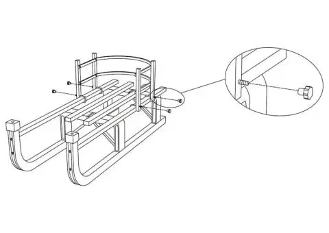 Spătar pentru sanie, albastru, placaj - 5/5