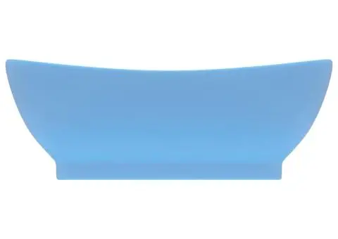 Chiuvetă lux cu preaplin, bleu mat, 58,5x39 cm, ceramică, oval - 3/5