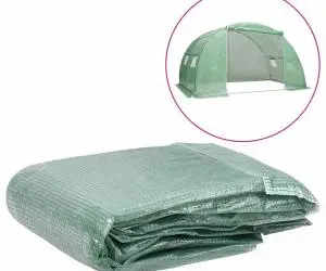 vidaXL Copertină de rezervă pentru seră (9 m²), verde, 200x450x200 cm