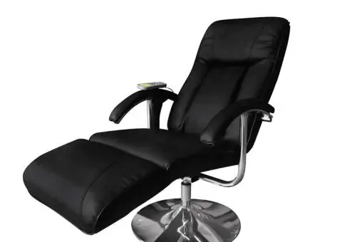 Scaun de masaj, negru, piele ecologică - 1/5