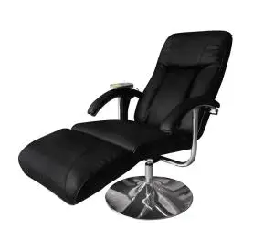 vidaXL Scaun de masaj, negru, piele ecologică