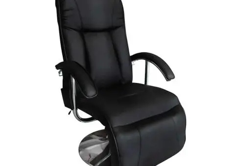 Scaun de masaj, negru, piele ecologică - 3/5