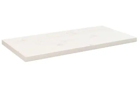 Blat de masă alb 80x40x2,5 cm lemn masiv de pin dreptunghiular - 1/5
