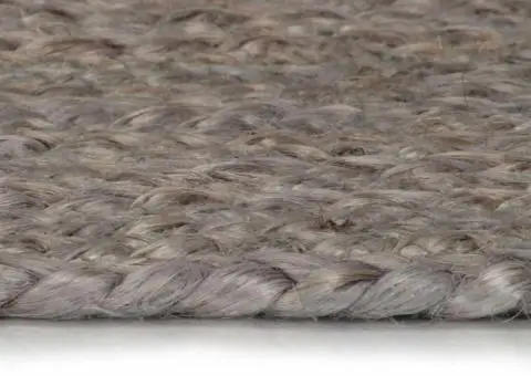 Covor lucrat manual, gri, 180 cm, iută, rotund - 3/5