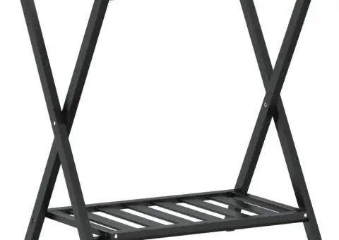 Suport pentru bagaje, negru, 68x38x58 cm, bambus - 2/5