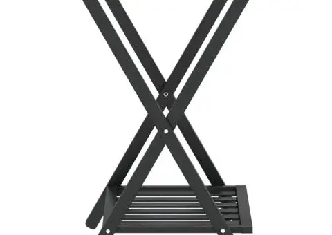 Suport pentru bagaje, negru, 68x38x58 cm, bambus - 4/5