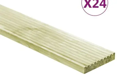 Plăci de pardoseală 24 buc. 3,48 m² 1 m, lemn masiv pin tratat - 1/5