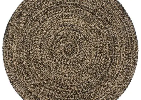 Covor lucrat manual, negru și maro, 240 cm, iută - 1/5