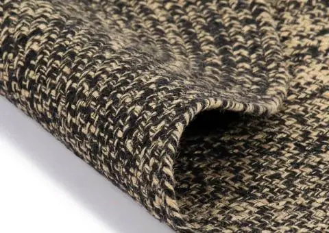 Covor lucrat manual, negru și maro, 240 cm, iută - 2/5