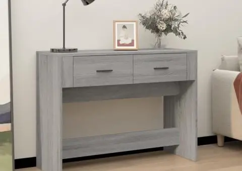 Măsuță consolă, gri sonoma, 100x39x75 cm, lemn prelucrat - 1/5