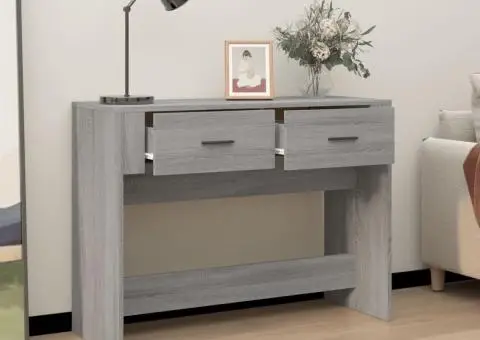 Măsuță consolă, gri sonoma, 100x39x75 cm, lemn prelucrat - 3/5