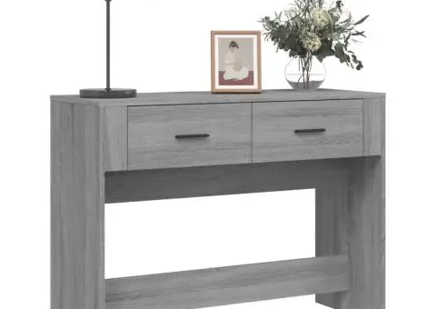 Măsuță consolă, gri sonoma, 100x39x75 cm, lemn prelucrat - 4/5