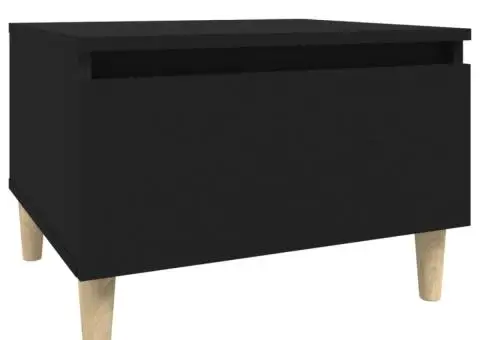 Masă laterală, negru, 50x46x35 cm, lemn compozit - 2/5