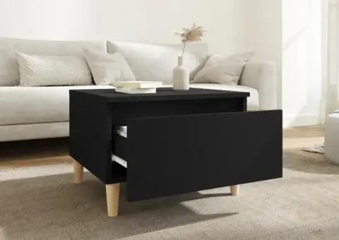 Masă laterală, negru, 50x46x35 cm, lemn compozit - 3/5