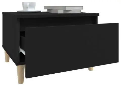 Masă laterală, negru, 50x46x35 cm, lemn compozit - 5/5