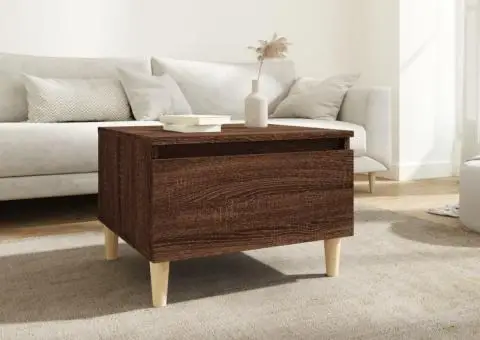 Masă laterală, stejar maro, 50x46x35 cm, lemn compozit - 1/5