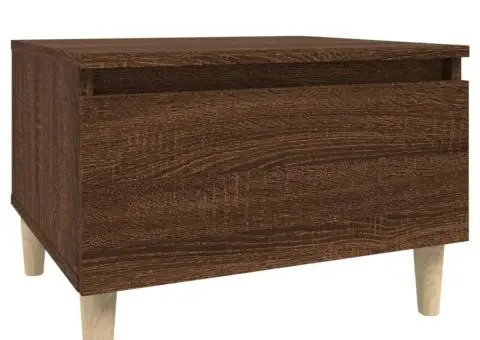 Masă laterală, stejar maro, 50x46x35 cm, lemn compozit - 2/5