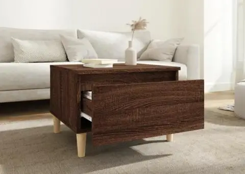 Masă laterală, stejar maro, 50x46x35 cm, lemn compozit - 3/5