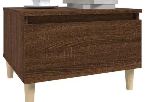 Masă laterală, stejar maro, 50x46x35 cm, lemn compozit - 4/5