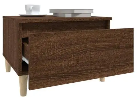 Masă laterală, stejar maro, 50x46x35 cm, lemn compozit - 5/5