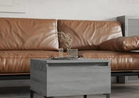 Masă laterală, gri sonoma, 50x46x35 cm, lemn compozit - 1/5