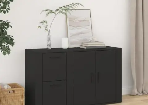 Servantă, negru, 100x33x59,5 cm, lemn compozit - 1/5