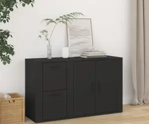 vidaXL Servantă, negru, 100x33x59,5 cm, lemn compozit