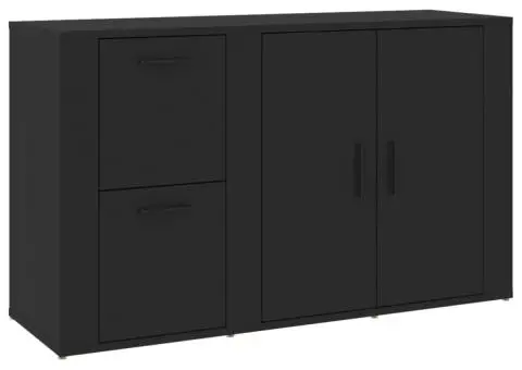 Servantă, negru, 100x33x59,5 cm, lemn compozit - 2/5