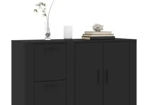 Servantă, negru, 100x33x59,5 cm, lemn compozit - 4/5