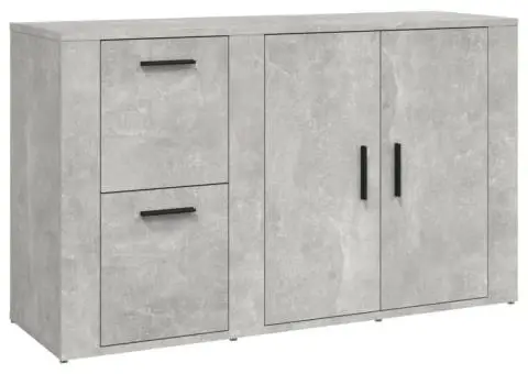Servantă, gri beton, 100x33x59,5 cm, lemn prelucrat - 2/5