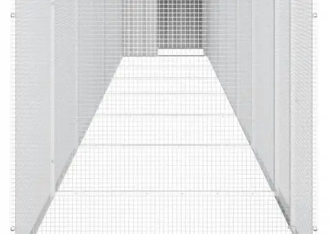 Coteț pentru păsări, gri, 700x91x100 cm, oțel galvanizat - 4/5