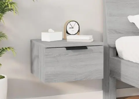 Noptieră de perete, gri sonoma, 34x30x20 cm - 1/5
