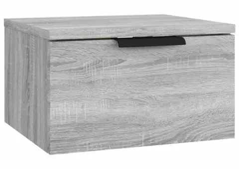 Noptieră de perete, gri sonoma, 34x30x20 cm - 2/5